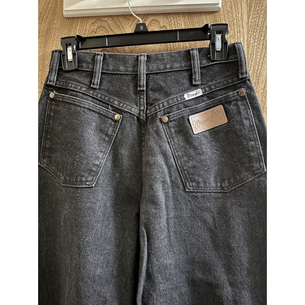Vintage Wrangler Black Denim Jeans Women's Size 11 34" Long Made In USA Western - Picture 6 of 10